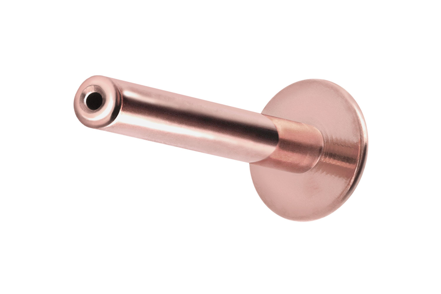 Titan Labret Piercing mit Push Fit ohne Kugel ABGERUNDETE PLATTE
